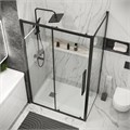 Боковая стенка Grossman Cosmo 200.K33.02.100.21.00 (100х195) черный матовый,стекло прозрачное, 1 место 200.K33.02.100.21.00