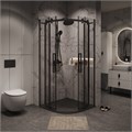 Душевое ограждение Grossman Classic 301.K33.04.9090.21.00 (90х90х195) четверть круга,раздвижная,черный матовый,стекло прозрачное, 1 место 301.K33.04.9090.21.00