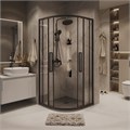 Душевое ограждение Grossman Cosmo 301.K33.02.1010.21.00 (100х100х195) четверть круга,раздвижная,черный матовый,стекло прозрачное, 1 место 301.K33.02.1010.21.00