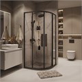 Душевое ограждение Grossman Cosmo 301.K33.02.1010.21.00 (100х100х195) четверть круга,раздвижная,черный матовый,стекло прозрачное, 1 место 301.K33.02.1010.21.00