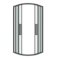 Душевое ограждение Grossman Cosmo 301.K33.02.8080.21.00 (80х80х195) четверть круга,раздвижная,черный матовый,стекло прозрачное, 1 место 301.K33.02.8080.21.00