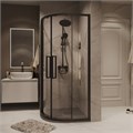 Душевое ограждение Grossman Cosmo 301.K33.02.8080.21.00 (80х80х195) четверть круга,раздвижная,черный матовый,стекло прозрачное, 1 место 301.K33.02.8080.21.00