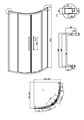 Душевое ограждение Grossman Cosmo 301.K33.02.8080.21.00 (80х80х195) четверть круга,раздвижная,черный матовый,стекло прозрачное, 1 место 301.K33.02.8080.21.00