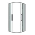 Душевое ограждение Grossman Cosmo 301.K33.02.8080.10.00 (80х80х195) четверть круга,раздвижная,хром,стекло прозрачное, 1 место 301.K33.02.8080.10.00