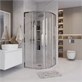 Душевое ограждение Grossman Cosmo 301.K33.02.8080.10.00 (80х80х195) четверть круга,раздвижная,хром,стекло прозрачное, 1 место 301.K33.02.8080.10.00