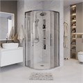 Душевое ограждение Grossman Cosmo 301.K33.02.8080.10.00 (80х80х195) четверть круга,раздвижная,хром,стекло прозрачное, 1 место 301.K33.02.8080.10.00