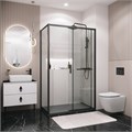 Боковая стенка Grossman Style 200.K33.05.80.21.00 (80х195) черный матовый,стекло прозрачное, 1 место 200.K33.05.80.21.00