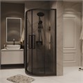 Душевое ограждение Grossman Cosmo 301.K33.02.8080.21.10 (80х80х195) четверть круга,раздвижная,черный матовый,стекло тонированное, 1 место 301.K33.02.8080.21.10