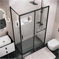 Душевое ограждение Grossman Style 100.K33.05.130.21.00-200.K33.05.80.21.00 (130х80х195) раздвижная,черный матовый,стекло прозрачное,2 места 120.K33.05.1380.21.00