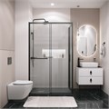 Боковая стенка Grossman Style 200.K33.05.100.21.02 (100х195) черный матовый,стекло шиншилла, 1 место 200.K33.05.100.21.02