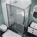 Боковая стенка Grossman Style 200.K33.05.100.10.02 (100х195) хром,стекло шиншилла, 1 место 200.K33.05.100.10.02