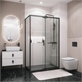 Боковая стенка Grossman Style 200.K33.05.100.21.00 (100х195) черный матовый,стекло прозрачное, 1 место 200.K33.05.100.21.00