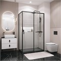 Боковая стенка Grossman Style 200.K33.05.100.21.00 (100х195) черный матовый,стекло прозрачное, 1 место 200.K33.05.100.21.00