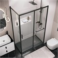Боковая стенка Grossman Style 200.K33.05.100.21.00 (100х195) черный матовый,стекло прозрачное, 1 место 200.K33.05.100.21.00