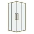 Душевое ограждение Grossman Cosmo 300.K33.02.9090.32.00 (90х90х195) квадрат,раздвижная,золото сатин,стекло прозрачное, 1 место 300.K33.02.9090.32.00