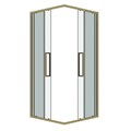 Душевое ограждение Grossman Cosmo 300.K33.02.9090.32.00 (90х90х195) квадрат,раздвижная,золото сатин,стекло прозрачное, 1 место 300.K33.02.9090.32.00