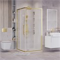Душевое ограждение Grossman Cosmo 300.K33.02.9090.32.00 (90х90х195) квадрат,раздвижная,золото сатин,стекло прозрачное, 1 место 300.K33.02.9090.32.00