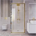 Душевое ограждение Grossman Cosmo 300.K33.02.9090.32.00 (90х90х195) квадрат,раздвижная,золото сатин,стекло прозрачное, 1 место 300.K33.02.9090.32.00