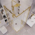 Душевое ограждение Grossman Cosmo 300.K33.02.9090.32.00 (90х90х195) квадрат,раздвижная,золото сатин,стекло прозрачное, 1 место 300.K33.02.9090.32.00