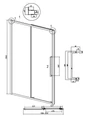 Дверь в нишу Grossman Cosmo 100.K33.02.120.42.00 (120х195) графит сатин,стекло прозрачное,раздвижная, 1 место 100.K33.02.120.42.00