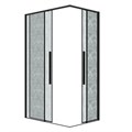 Душевое ограждение Grossman Galaxy 300.K33.01.9070.21.02 (90х70х195) прямоугольник,раздвижная,черный матовый,стекло шиншилла, 1 место 300.K33.01.9070.21.02