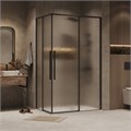 Душевое ограждение Grossman Galaxy 300.K33.01.9070.21.02 (90х70х195) прямоугольник,раздвижная,черный матовый,стекло шиншилла, 1 место 300.K33.01.9070.21.02