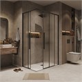 Душевое ограждение Grossman Galaxy 300.K33.01.9070.21.02 (90х70х195) прямоугольник,раздвижная,черный матовый,стекло шиншилла, 1 место 300.K33.01.9070.21.02
