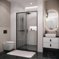 Дверь в нишу Grossman Style 100.K33.05.120.21.02 (120х195)  раздвижная(левая),черный матовый,стекло шиншилла,1 место 100.K33.05.120.21.02