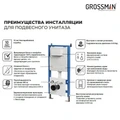 Комплект 3 в 1: Grossman инсталляция 900.K31.03.000+клавиша 700.K31.01.100.100+унитаз GR-4455SQ 3 места 973.4455SQ.01.100