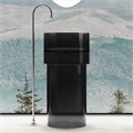 Раковина отдельностоящая прозрачная ABBER Kristall AT2701Onyx черная 5225 - фото 53852