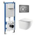 Комплект 3 в 1: Grossman инсталляция 900.K31.01.000+клавиша 700.K31.05.42M.42M графит сатиновый+унитаз GR-4411SQC 3 места 97.4411SQC.05.42M