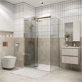 Душевое ограждение Grossman Classic 100.K33.04.150.32.00-200.K33.04.80.32.00 (150х80х195) раздвижная,золото сатин,стекло прозрачное,2 места 120.K33.04.1580.32.00
