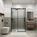 Душевое ограждение Grossman Classic 100.K33.04.110.42.00-200.K33.04.90.42.00 (110х90х195) раздвижная,графит сатин,стекло прозрачное,2 места 120.K33.04.1190.42.00