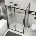 Душевое ограждение Grossman Cosmo 100.K33.02.100.21.02-200.K33.02.90.21.02 (100х90х195) раздвижная(левая),черный матовый,стекло шиншилла,2 места 120.K33.02.1090.21.02