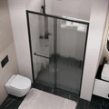 Дверь в нишу Grossman Style 100.K33.05.110.21.02 (110х195)  раздвижная(левая),черный матовый,стекло шиншилла,1 место 100.K33.05.110.21.02