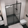 Дверь в нишу Grossman Style 100.K33.05.120.21.00 (120х195) черный матовый,стекло прозрачное,раздвижная, 1 место 100.K33.05.120.21.00
