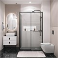 Боковая стенка Grossman Style 200.K33.05.70.21.00 (70х195) черный матовый,стекло прозрачное, 1 место 200.K33.05.70.21.00