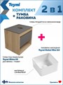 Тумба подвесная с раковиной для ванной 55 см Teymi Ritta корпус дуб фасад графит раковина Helmi Mini 24 F03305 1211528