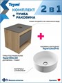 Тумба подвесная с раковиной для ванной 55 см Teymi Ritta корпус дуб фасад графит раковина Lina D41 F03319 1211542