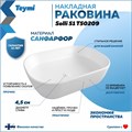 Тумба подвесная с раковиной для ванной 55 см Teymi Ritta корпус дуб фасад белый раковина Solli 51 F03303 1211526