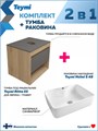 Тумба подвесная с раковиной для ванной 55 см Teymi Ritta корпус дуб фасад графит раковина Helmi S 48 F03321 1211544