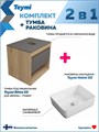 Тумба подвесная с раковиной для ванной 55 см Teymi Ritta корпус дуб фасад графит раковина Helmi 50 F03312 1211535