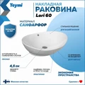 Тумба подвесная с раковиной для ванной 65 см Teymi Ritta корпус дуб фасад белый раковина Lori 60 F03338 1211561