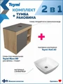 Тумба подвесная с раковиной для ванной 80 см Teymi Nura корпус дуб фасад графит раковина Kati 43 F13206 1221732