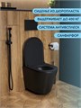 Унитаз подвесной безободковый Watersense Rita, быстросъемное сиденье микролифт, черный матовый W00085 W00085