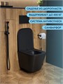 Унитаз подвесной безободковый Watersense Eva S, быстросъемное сиденье микролифт, черный матовый W00083 W00083