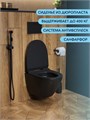 Унитаз подвесной безободковый Watersense Milana Pro Vortex, быстросъемное сиденье микролифт, черный матовый W00160 W00160