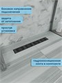 Трап для душа с гидрозатвором горизонтальный выпуск Watersense Jessie 10х50 c решеткой черный W00453