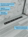 Трап для душа с гидрозатвором горизонтальный выпуск Watersense Jessie 10х60 c решеткой черный W00454