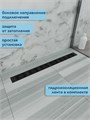 Трап для душа с гидрозатвором горизонтальный выпуск Watersense Jessie 10х80 c решеткой черный W00455